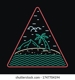 Beach sea nature wild badge patch pin graphic illustration vector art t-shirt design