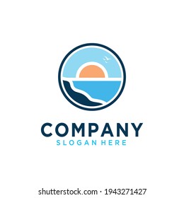 Beach Sea Ocean Logo Design Vector Stock Vector (Royalty Free ...