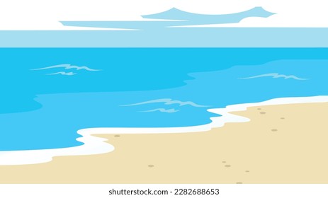 beach and sea on a white background, vector illustration in flat style