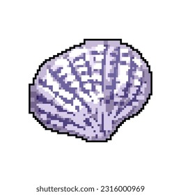 beach sea shell game pixel art retro vector. bit beach sea shell. old vintage illustration