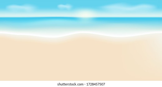 The beach with sea and sky for summer