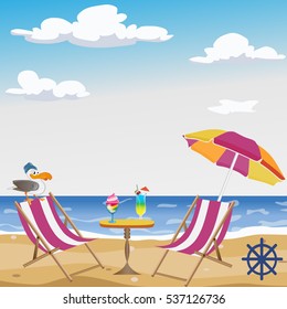 beach, sea, sky, beach umbrella, table, cocktails