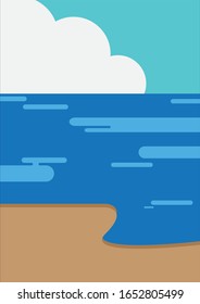 beach sea sky vector background