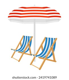 beach and sea summer leisure objects stock vector illustration isolated on white background