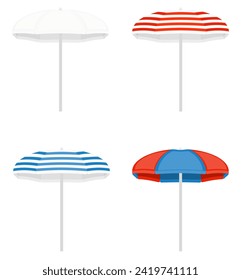 beach and sea summer leisure objects stock vector illustration isolated on white background
