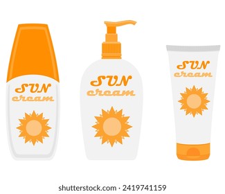 beach and sea summer leisure objects stock vector illustration isolated on white background