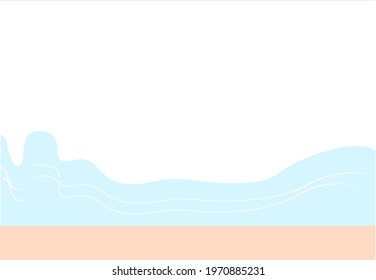 Beach, sea, wind wave, sea water vector illustration