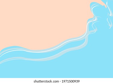 Beach, sea, wind wave, sea water vector illustration