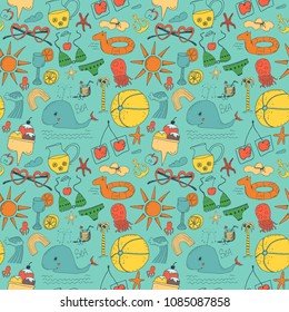 Beach seamless pattern