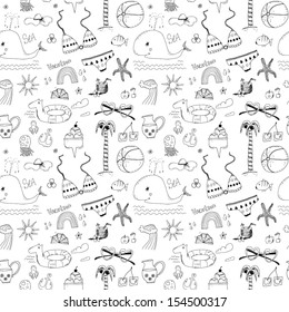Beach seamless pattern