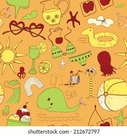 Beach seamless pattern