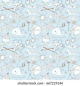 Beach seamless pattern
