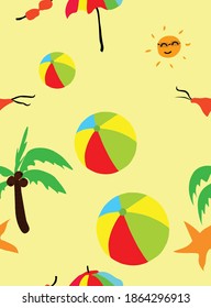 
Beach Seamless Patterns fo Beach. colorful
