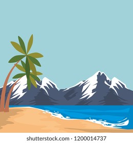beach seascape scene icon beach seascape scene icon