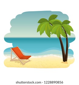 beach seascape scene icon