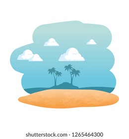 beach seascape scene icon