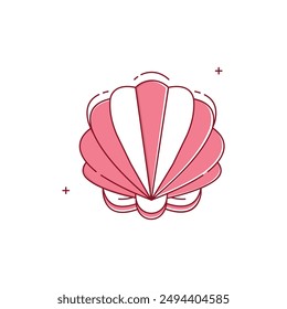 Beach Seashell Vector Icon Design