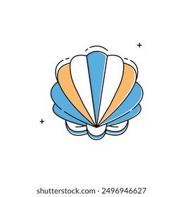 Beach Seashell Vector Icon Design