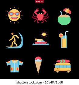 Beach set icon stock vector illustration