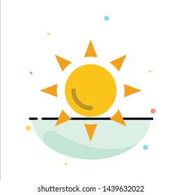 Beach, Shinning, Sun Abstract Flat Color Icon Template