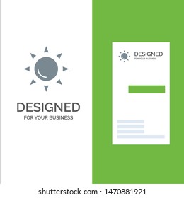 Beach, Shinning, Sun Grey Logo Design and Business Card Template. Vector Icon Template background