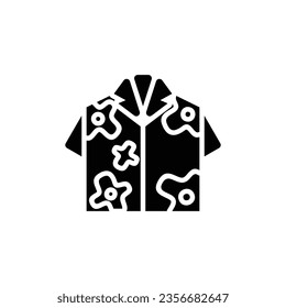 Beach Shirt Glyph Icon - Summer Season Icon Vector Illustration