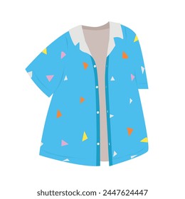 Beach shirt, summer shirt, hawaiian shirt. Summer element. hello summer concept. Cartoon flat vector isolated on white background.