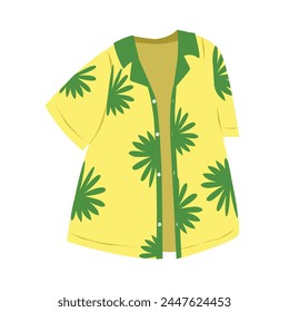 Beach shirt, summer shirt, hawaiian shirt. Summer element. hello summer concept. Cartoon flat vector isolated on white background.