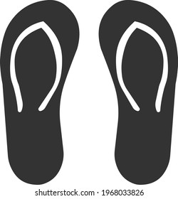 Beach shoe icon. Hot summer. Vacation. Vector image isolated on a white background. Flat icon in black style.