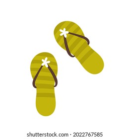 Beach shoes accessory for summer sea vacation and tourism vector illustration. Cartoon cute beach shoes for woman tourist, tropical cruise isolated on white