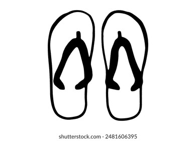 Beach shoes, flip flops vector icon isolated on white background	