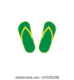 beach shoes flip-flops sea in flat style, vector