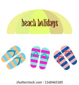 Beach shoes beach holiday vector background