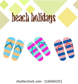 Beach shoes beach holiday vector background