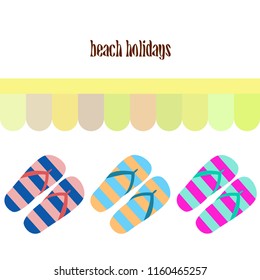 Beach shoes beach holiday vector background