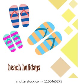 Beach shoes beach holiday vector background