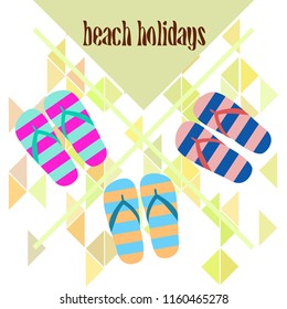 Beach shoes beach holiday vector background