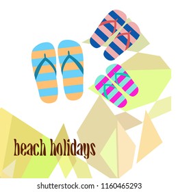 Beach shoes beach holiday vector background