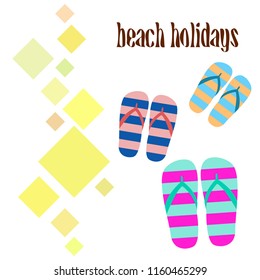 Beach shoes beach holiday vector background