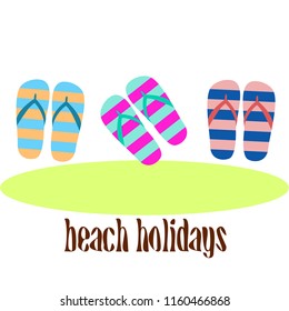 Beach shoes beach holiday vector background