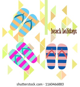 Beach shoes beach holiday vector background