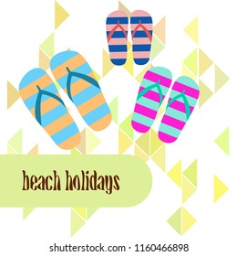 Beach shoes beach holiday vector background