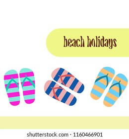 Beach shoes beach holiday vector background