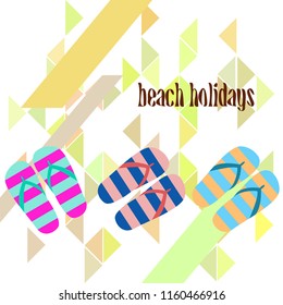 Beach shoes beach holiday vector background