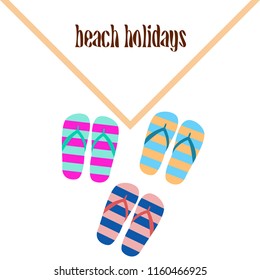 Beach shoes beach holiday vector background