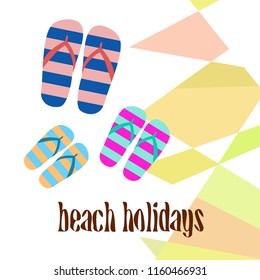 Beach shoes beach holiday vector background