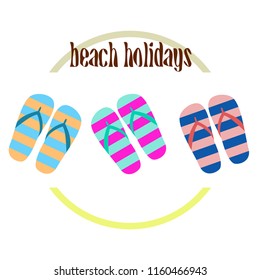 Beach shoes beach holiday vector background