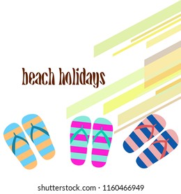 Beach shoes beach holiday vector background