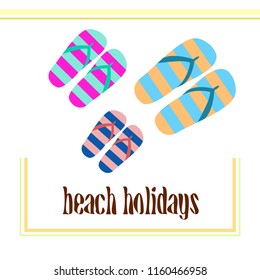 Beach shoes beach holiday vector background