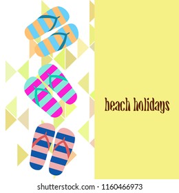 Beach shoes beach holiday vector background
